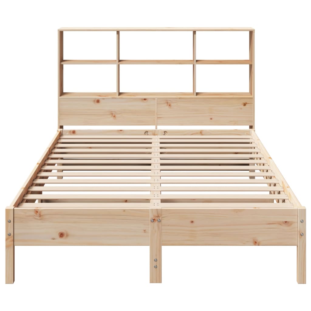 vidaXL Cama con estantería sin colchón madera maciza de pino 160x200cm