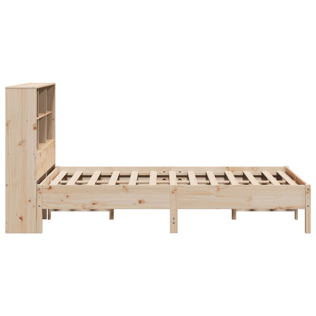 vidaXL Cama con estantería sin colchón madera maciza de pino 160x200cm