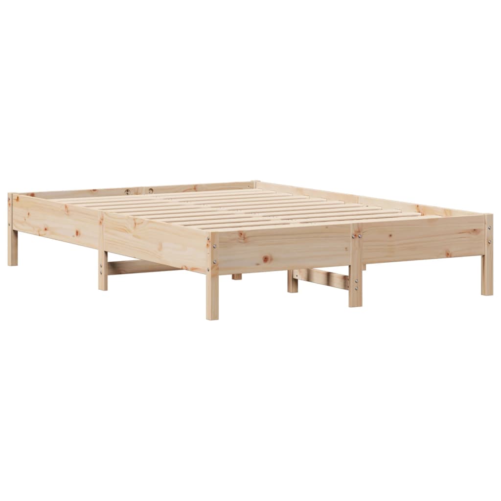 vidaXL Cama con estantería sin colchón madera maciza de pino 160x200cm