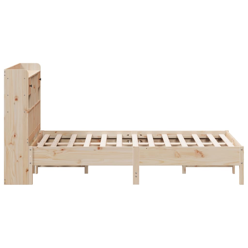 vidaXL Cama con estantería sin colchón madera maciza de pino 140x200cm