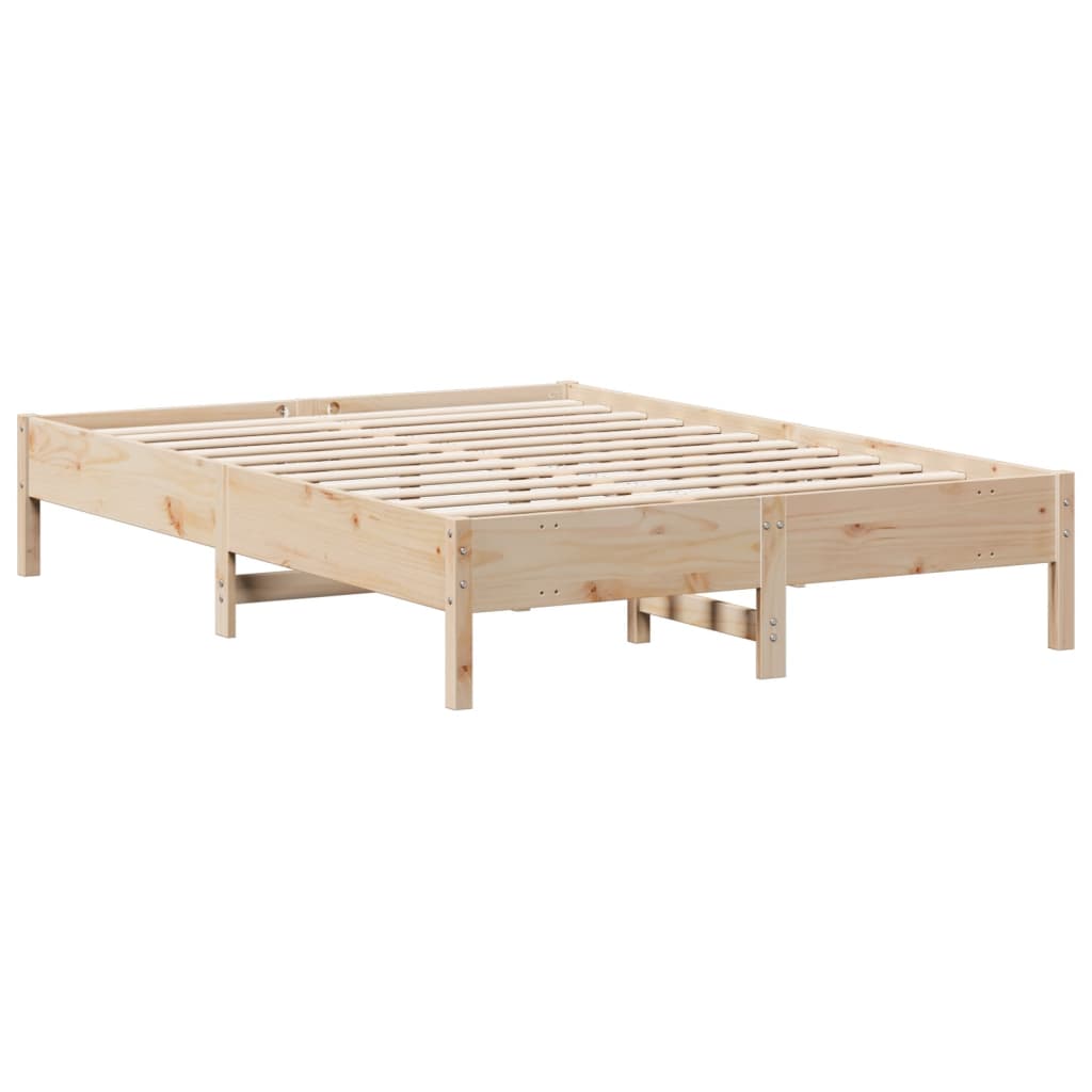 vidaXL Cama con estantería sin colchón madera maciza de pino 140x200cm