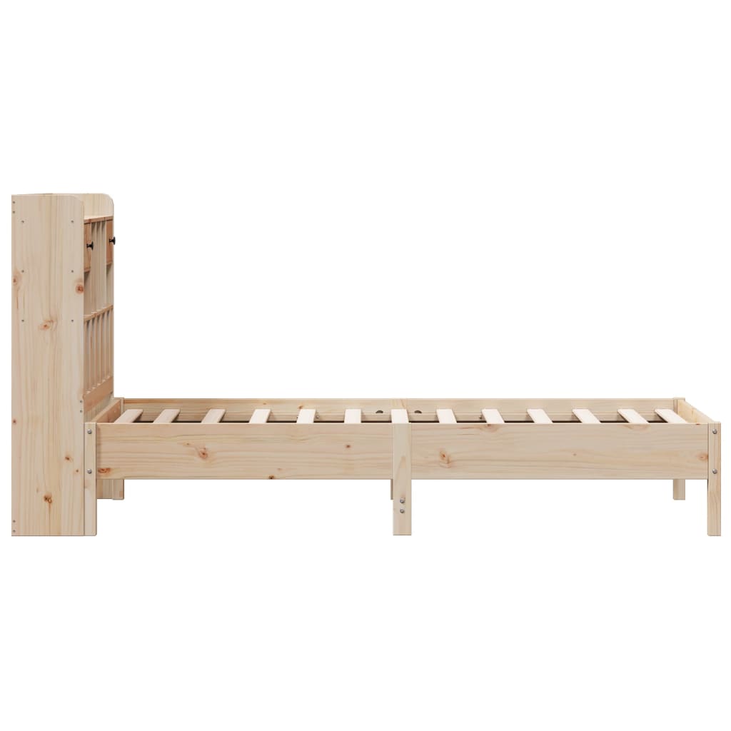 vidaXL Cama con estantería sin colchón madera maciza de pino 90x200 cm