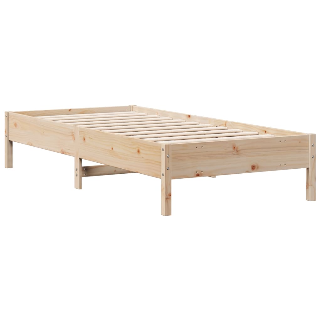 vidaXL Cama con estantería sin colchón madera maciza de pino 90x200 cm