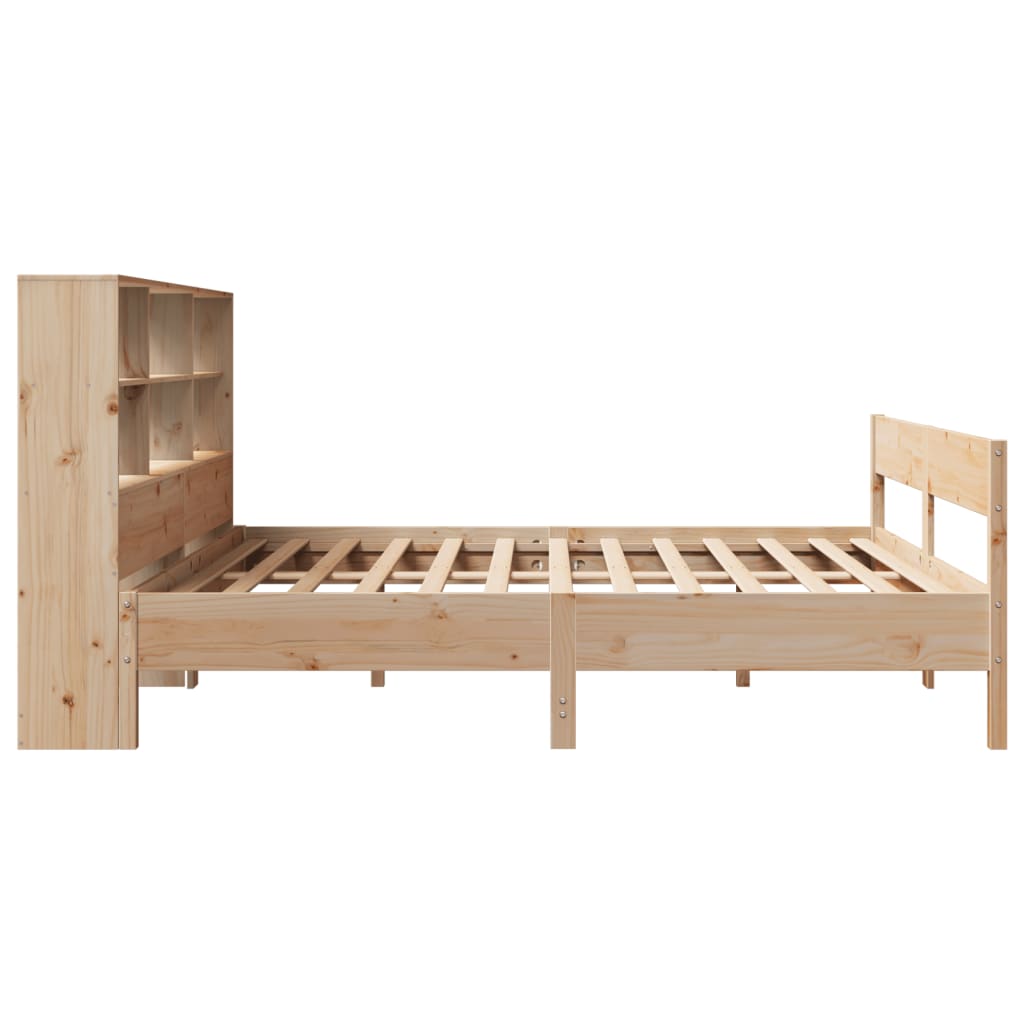 vidaXL Cama con estantería sin colchón madera maciza de pino 200x200cm