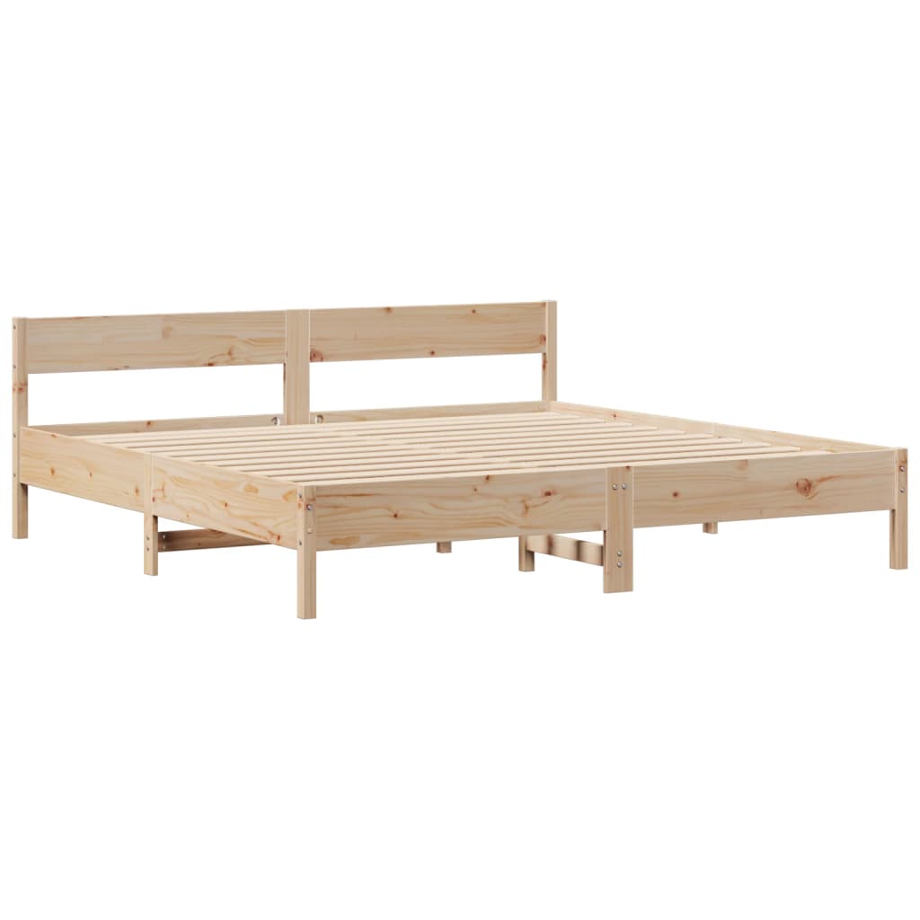 vidaXL Cama con estantería sin colchón madera maciza de pino 200x200cm