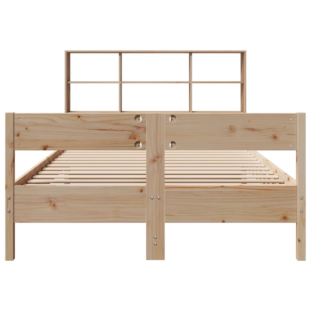 vidaXL Cama con estantería sin colchón madera maciza de pino 140x200cm