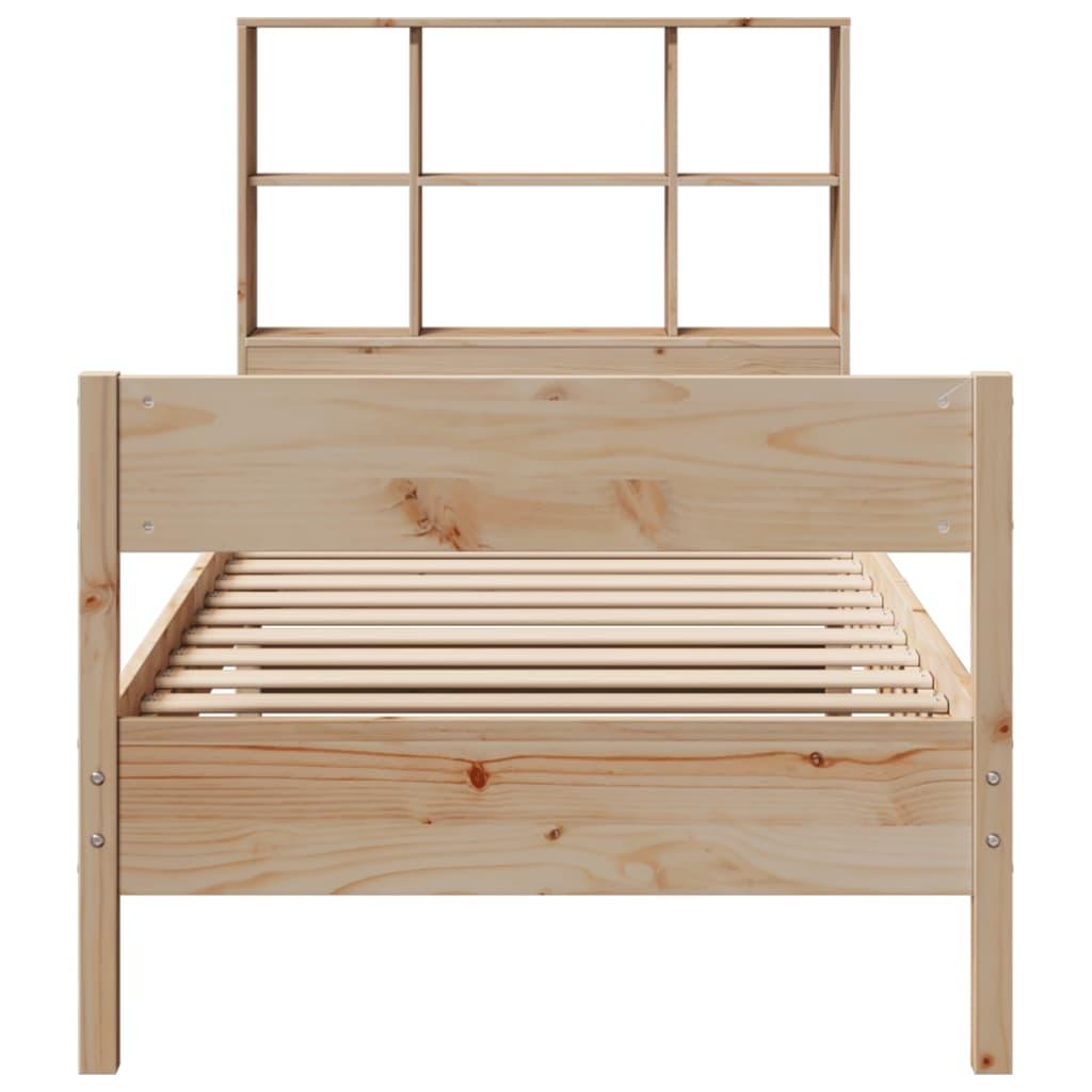 vidaXL Cama con estantería sin colchón madera maciza de pino 100x200cm