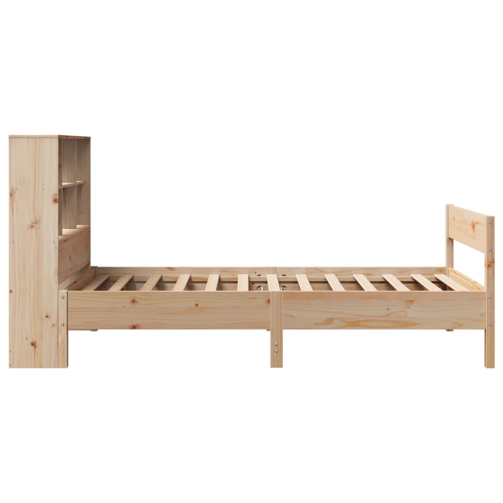 vidaXL Cama con estantería sin colchón madera maciza de pino 100x200cm