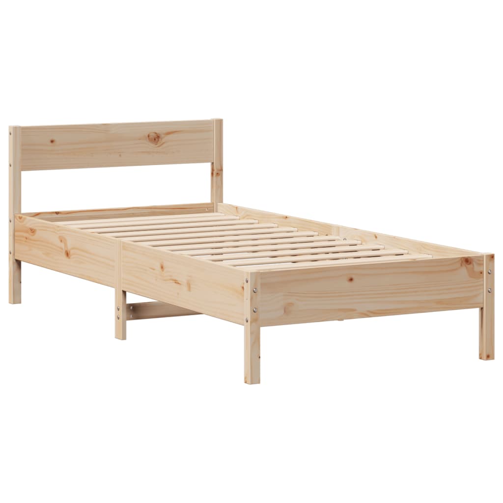 vidaXL Cama con estantería sin colchón madera maciza de pino 100x200cm