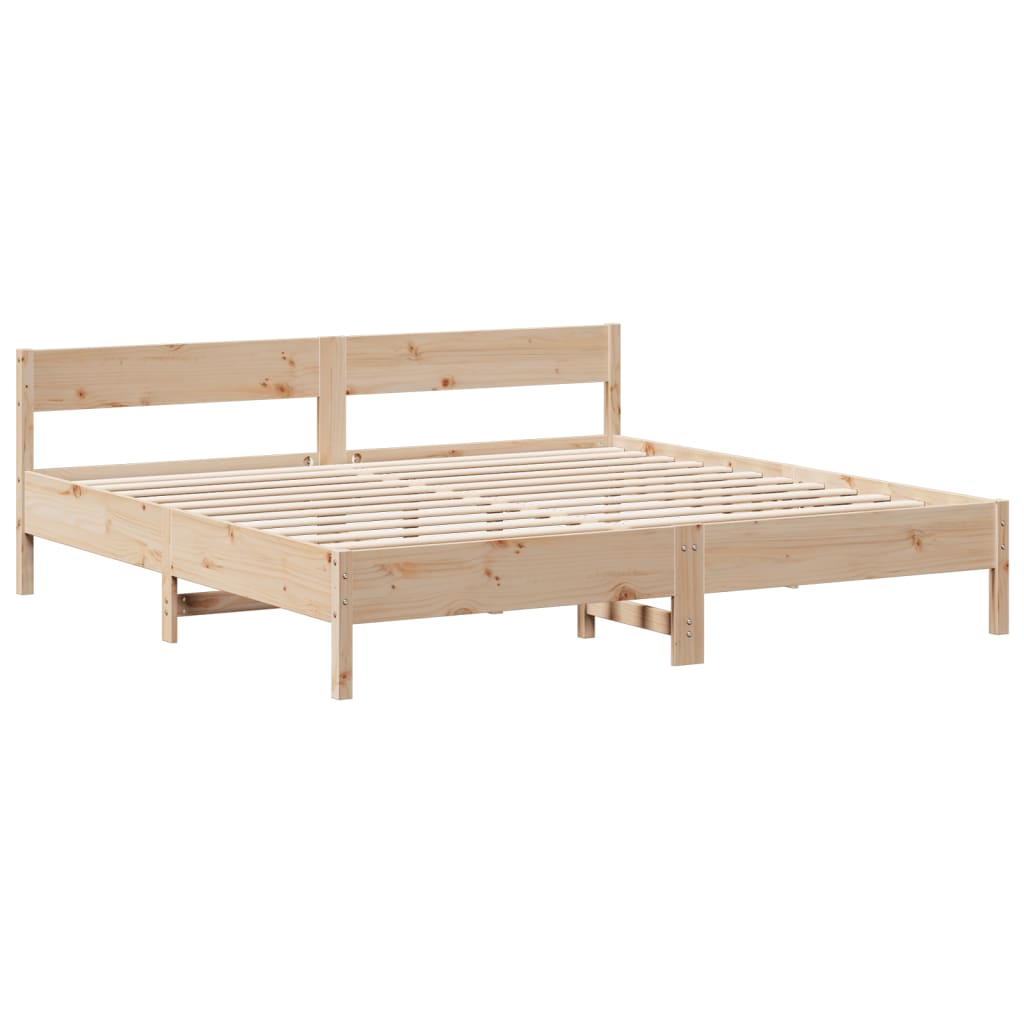 vidaXL Cama con estantería sin colchón madera maciza de pino 180x200cm