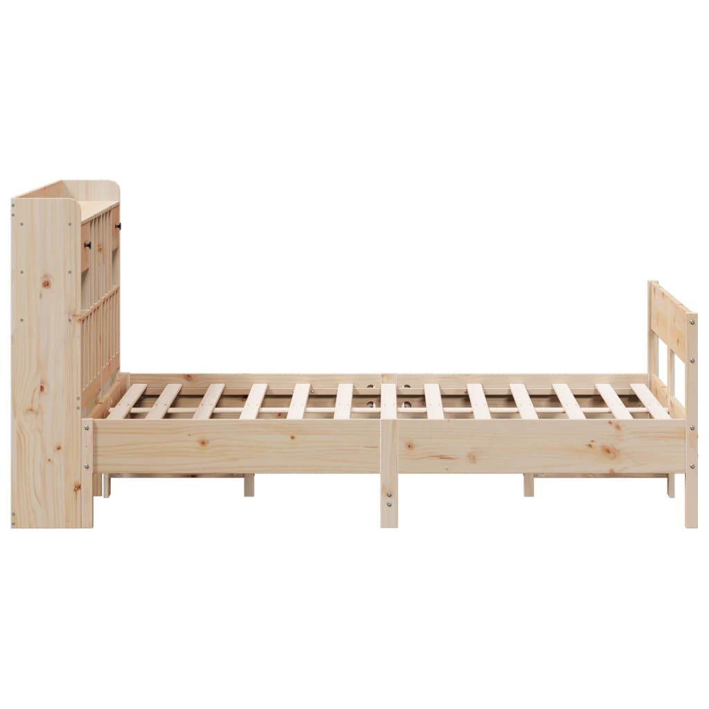 vidaXL Cama con estantería sin colchón madera maciza de pino 160x200cm