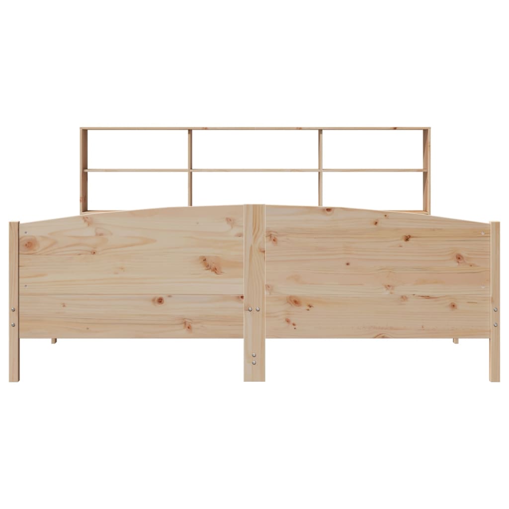 vidaXL Cama con estantería sin colchón madera maciza de pino 200x200cm