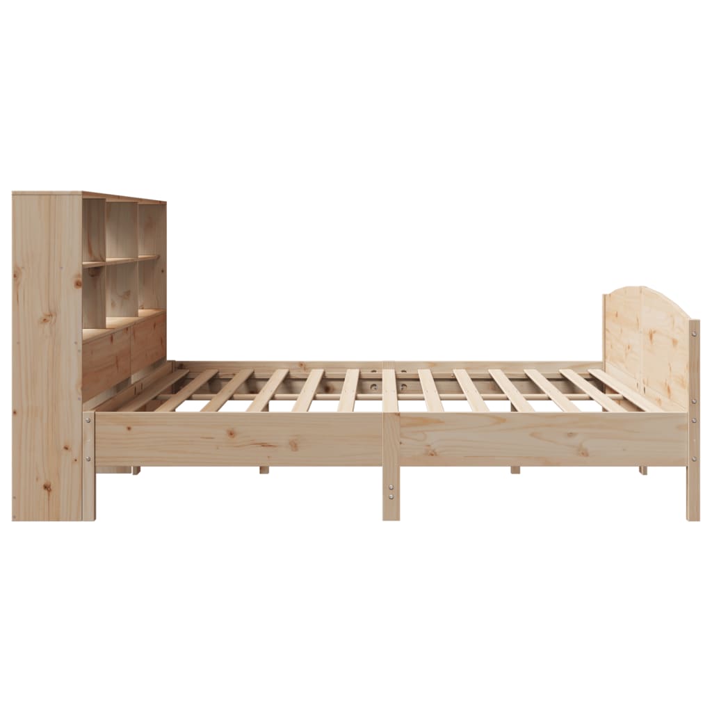 vidaXL Cama con estantería sin colchón madera maciza de pino 200x200cm