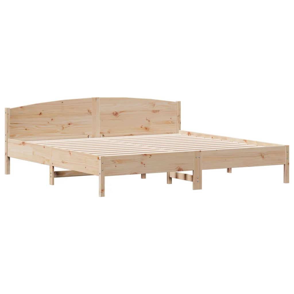 vidaXL Cama con estantería sin colchón madera maciza de pino 200x200cm