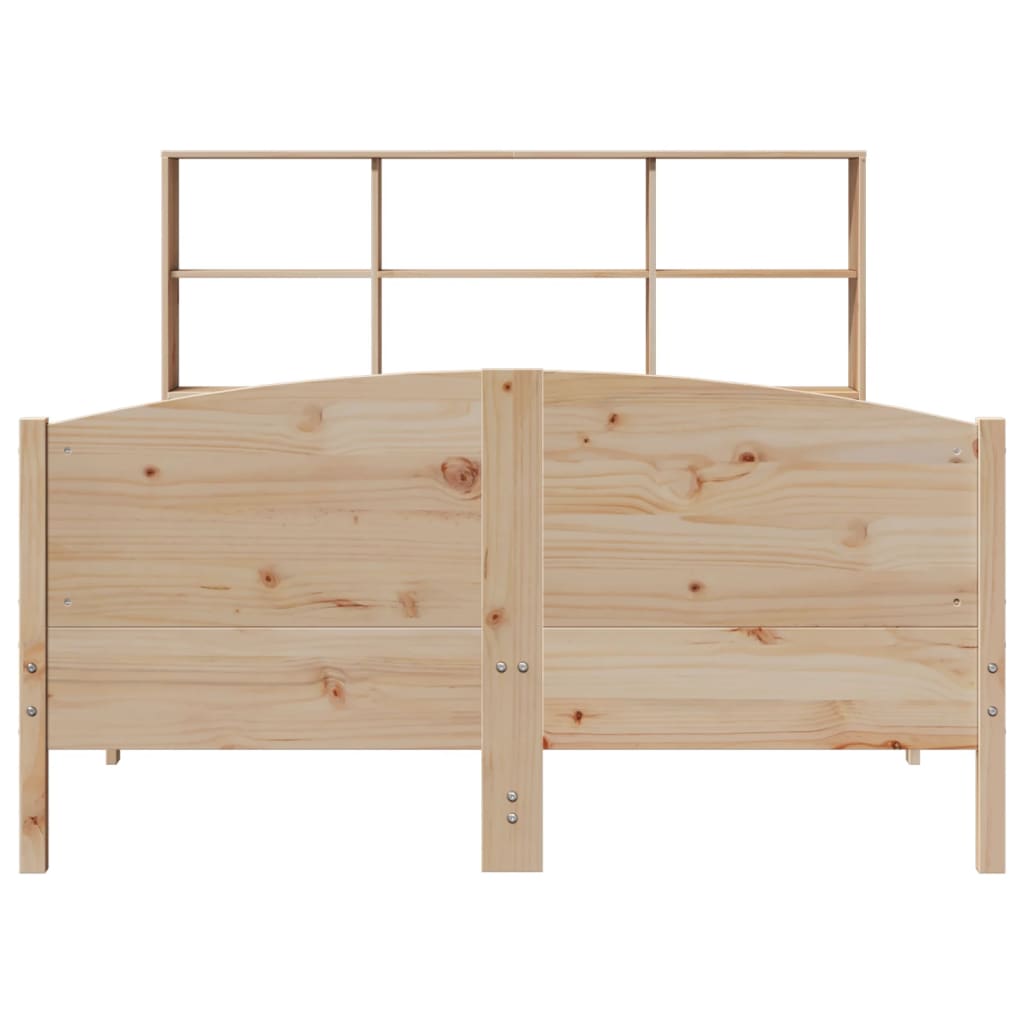 vidaXL Cama con estantería sin colchón madera maciza de pino 150x200cm