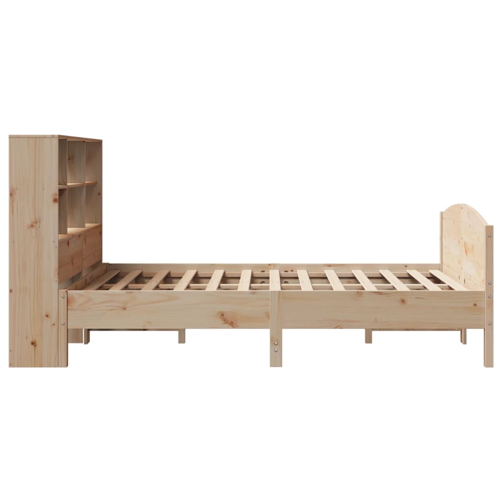 vidaXL Cama con estantería sin colchón madera maciza de pino 150x200cm