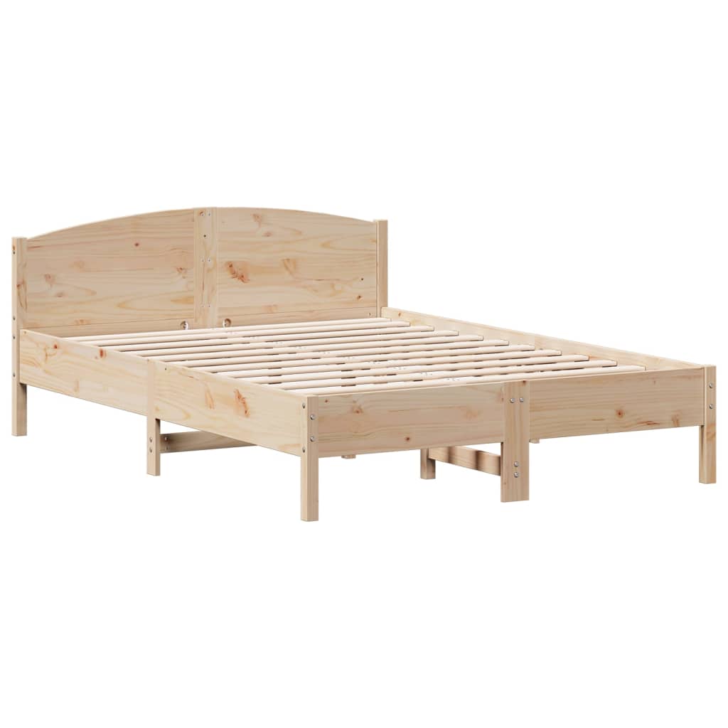 vidaXL Cama con estantería sin colchón madera maciza de pino 150x200cm