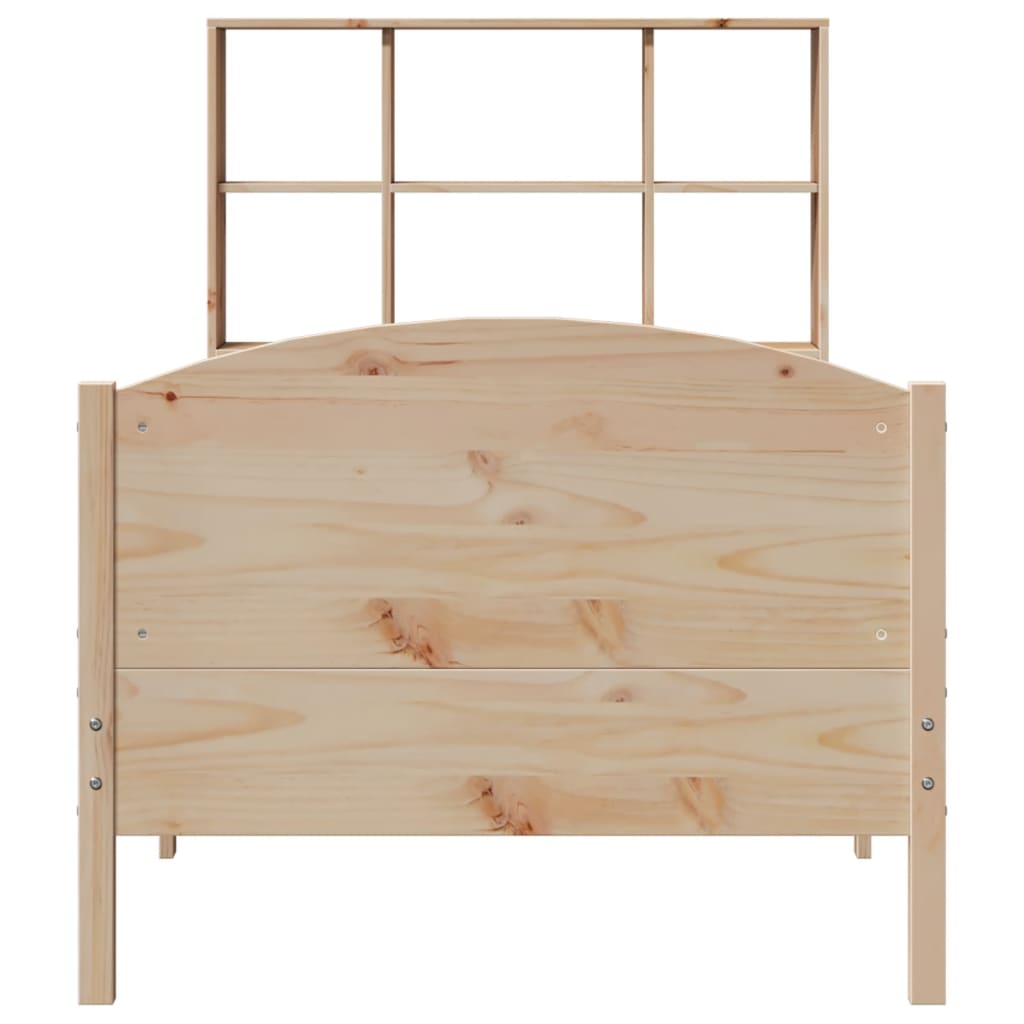 vidaXL Cama con estantería sin colchón madera maciza de pino 100x200cm