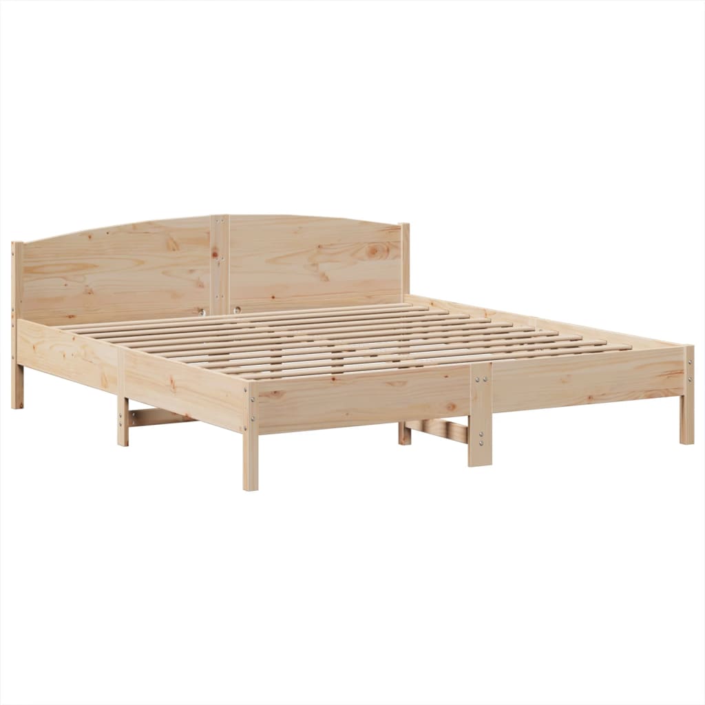 vidaXL Cama con estantería sin colchón madera maciza de pino 200x200cm