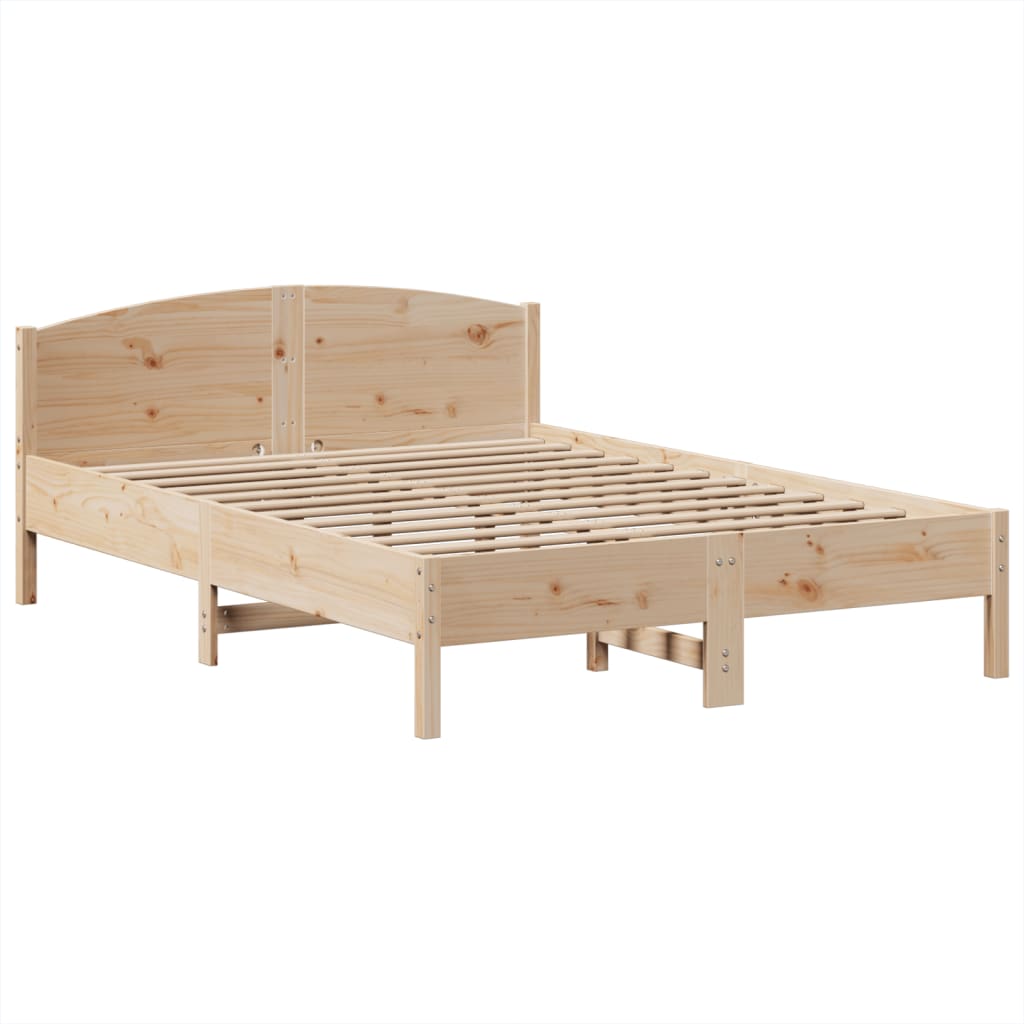 vidaXL Cama con estantería sin colchón madera maciza de pino 140x200cm