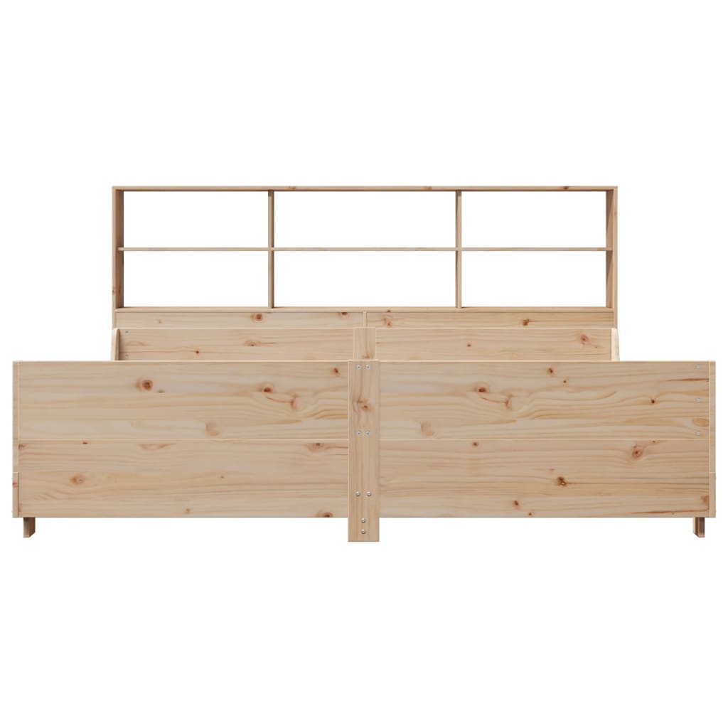 vidaXL Cama con estantería sin colchón madera maciza 200x200 cm