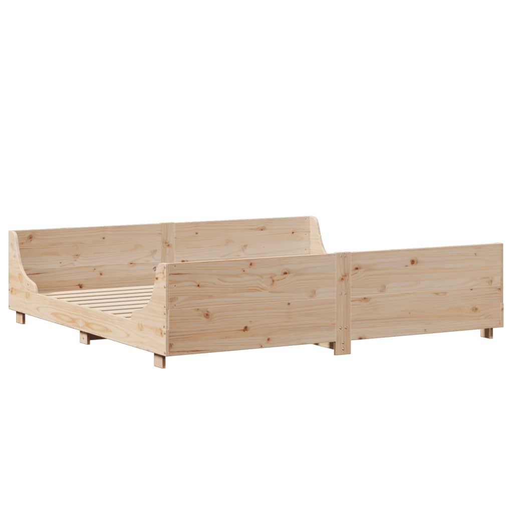 vidaXL Cama con estantería sin colchón madera maciza 200x200 cm