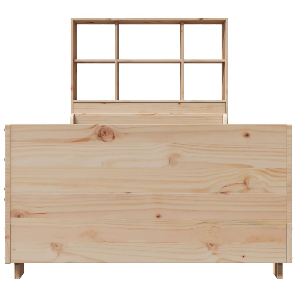 vidaXL Cama con estantería sin colchón madera maciza 100x200 cm