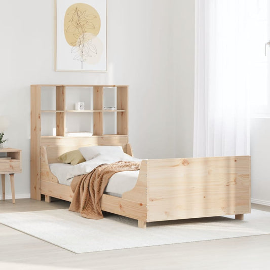 vidaXL Cama con estantería sin colchón madera maciza 100x200 cm