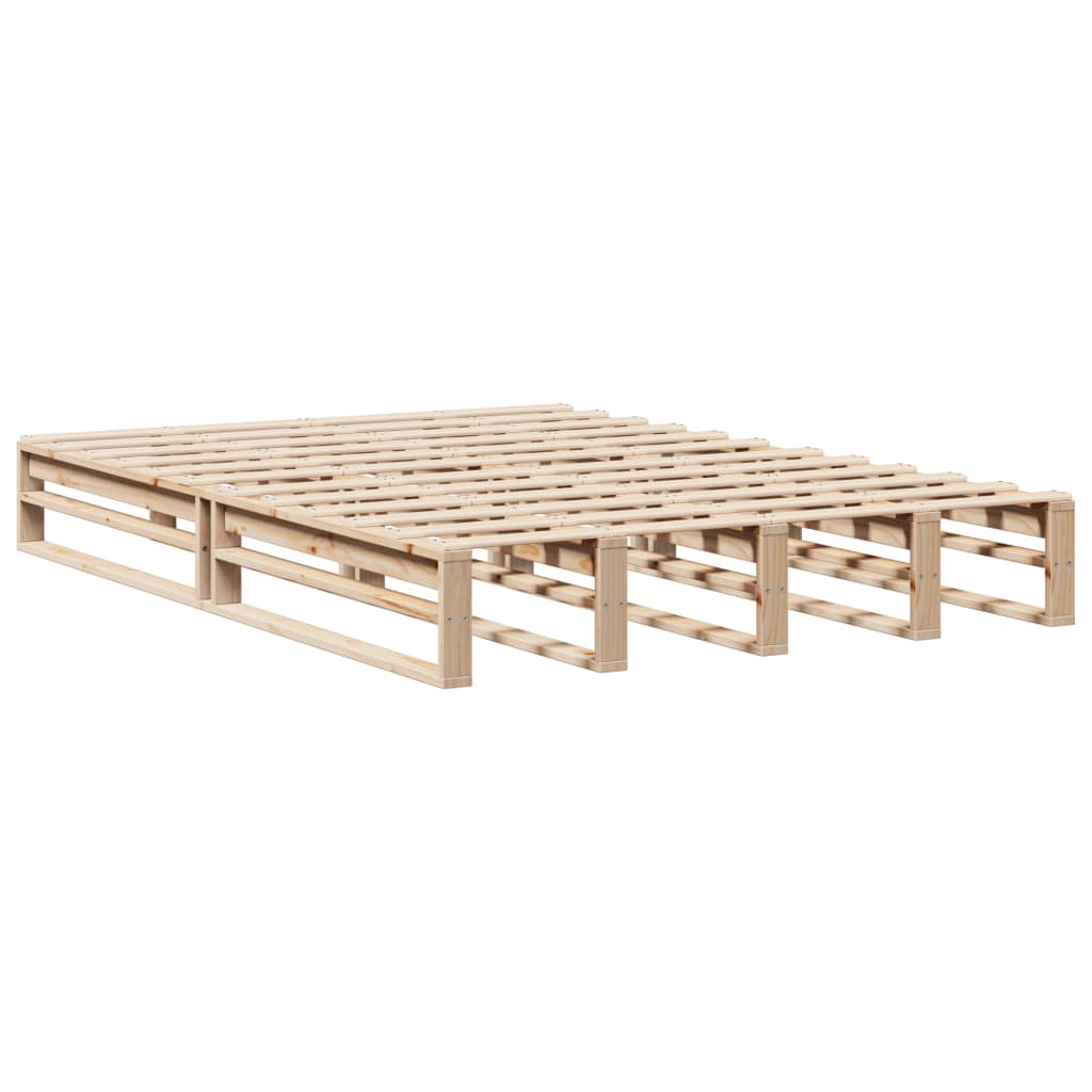 vidaXL Cama con estantería sin colchón madera maciza 140x200 cm