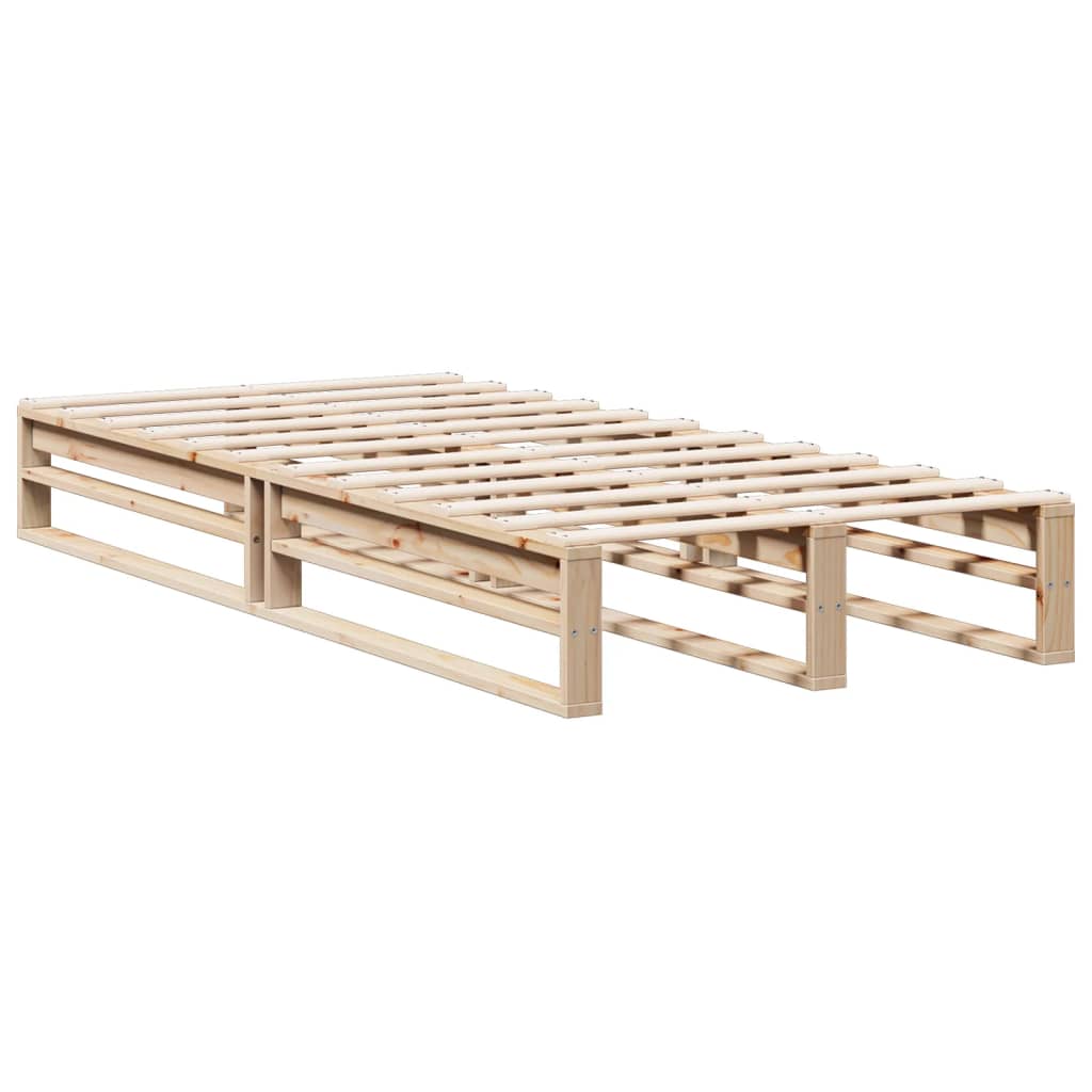 vidaXL Cama con estantería sin colchón madera maciza de pino 90x200 cm