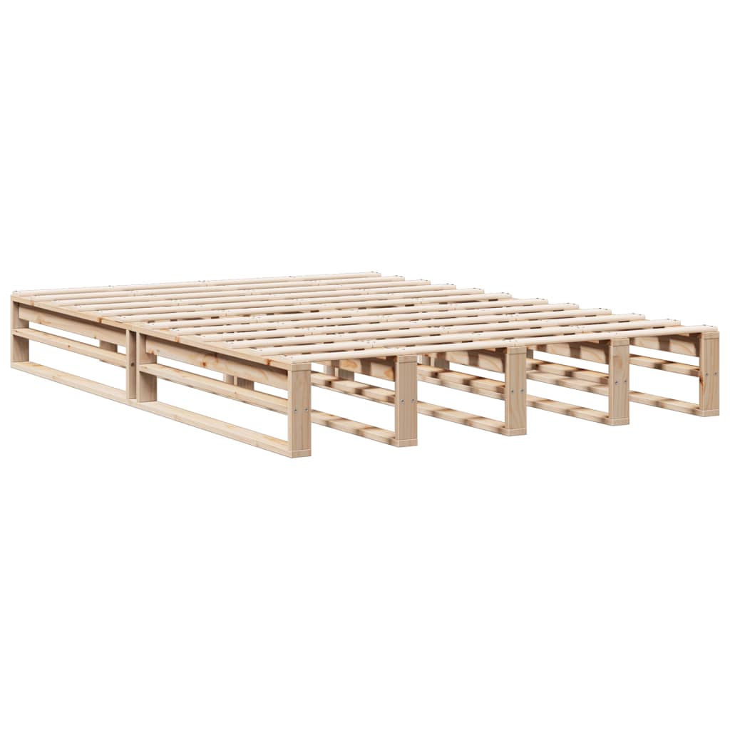 vidaXL Cama con estantería sin colchón madera maciza de pino 140x200cm