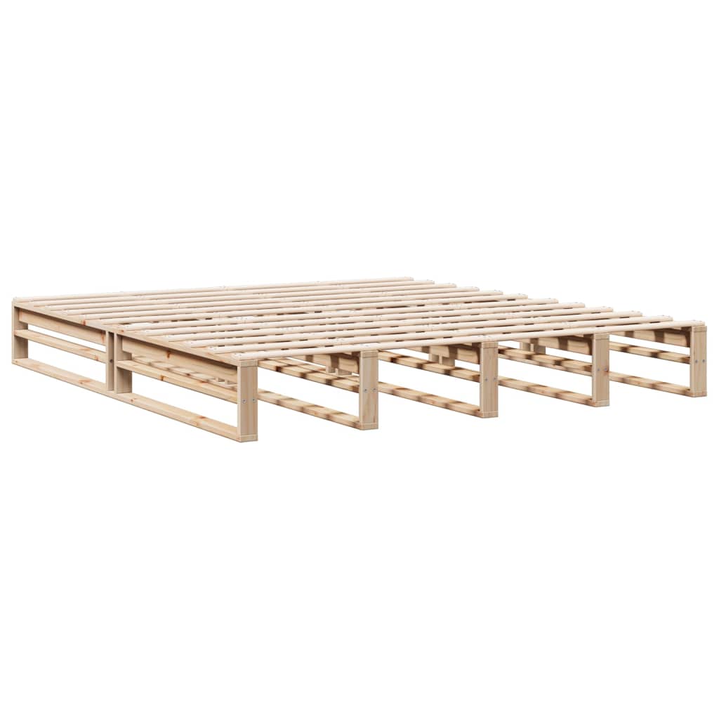 vidaXL Cama con estantería sin colchón madera maciza de pino 200x200cm