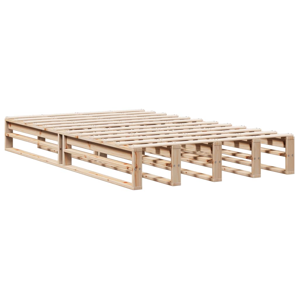 vidaXL Cama con estantería sin colchón madera maciza de pino 135x190cm