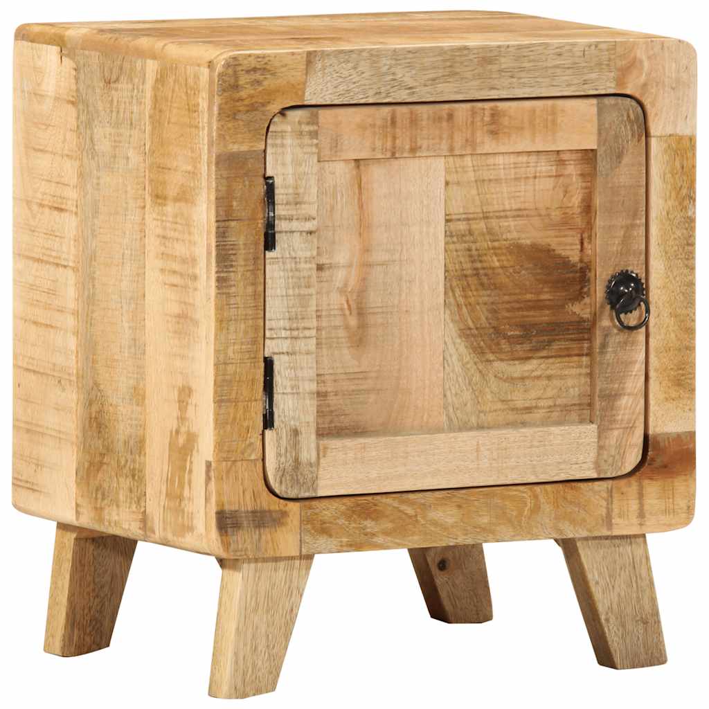 vidaXL Mesilla de noche 2 uds 40x32x46 cm madera mango rugosa