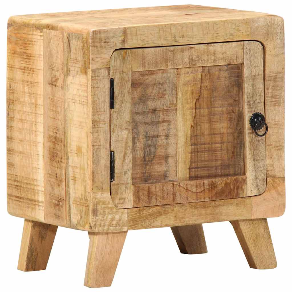 vidaXL Mesilla de noche 2 uds 40x32x46 cm madera mango rugosa