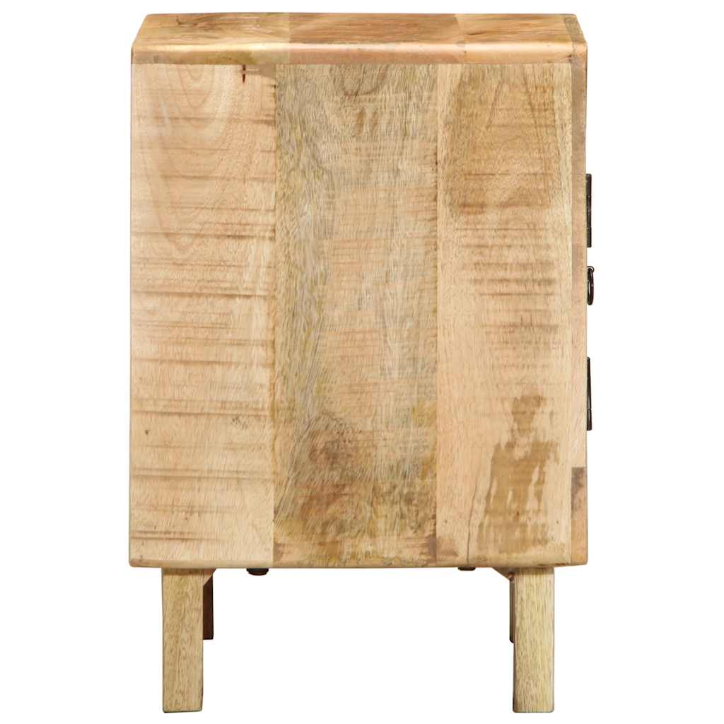 vidaXL Mesilla de noche 2 uds 40x32x46 cm madera mango rugosa