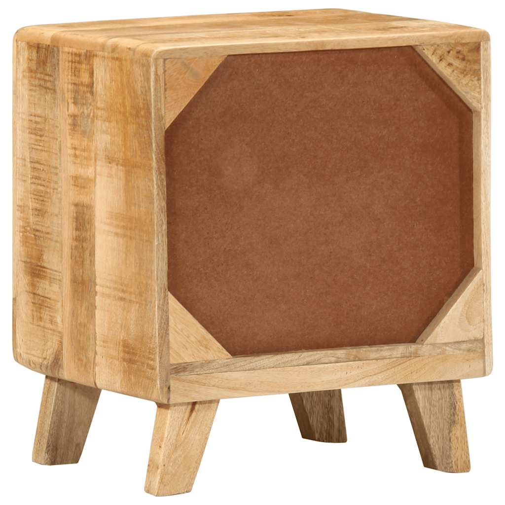 vidaXL Mesilla de noche 2 uds 40x32x46 cm madera mango rugosa