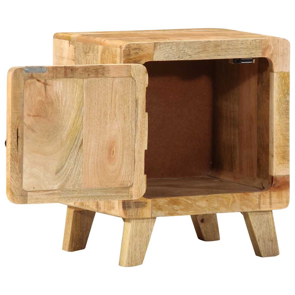 vidaXL Mesilla de noche 2 uds 40x32x46 cm madera mango rugosa