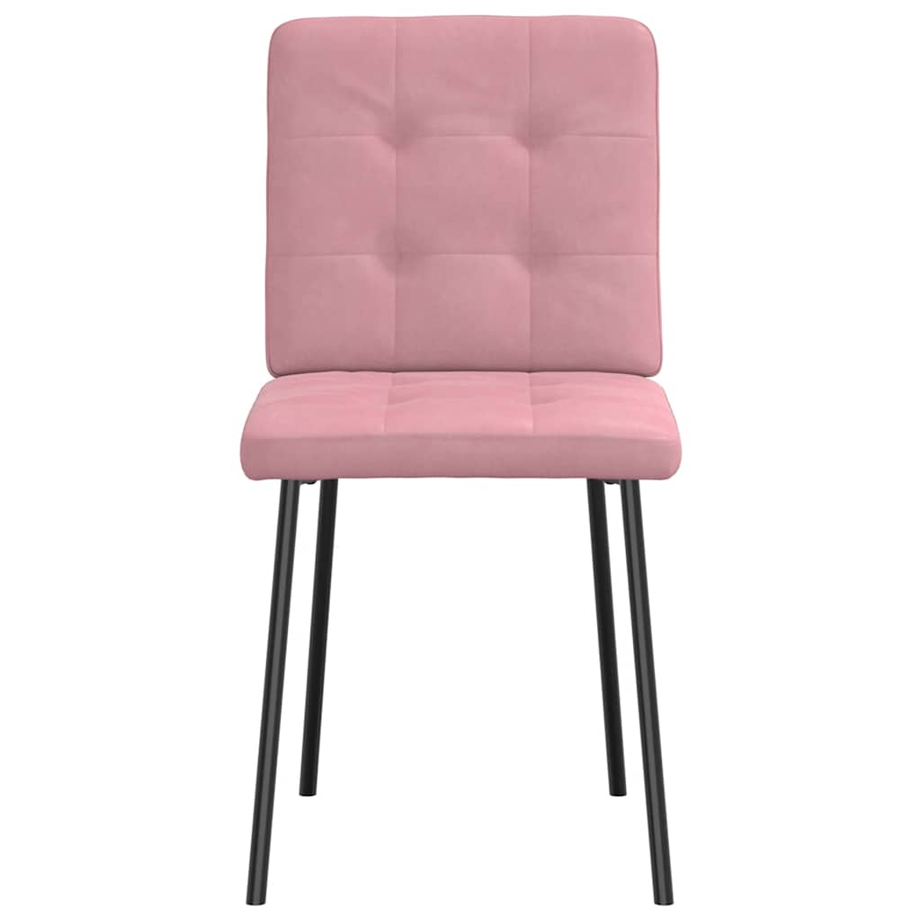 vidaXL Sillas de comedor 2 unidades terciopelo rosa