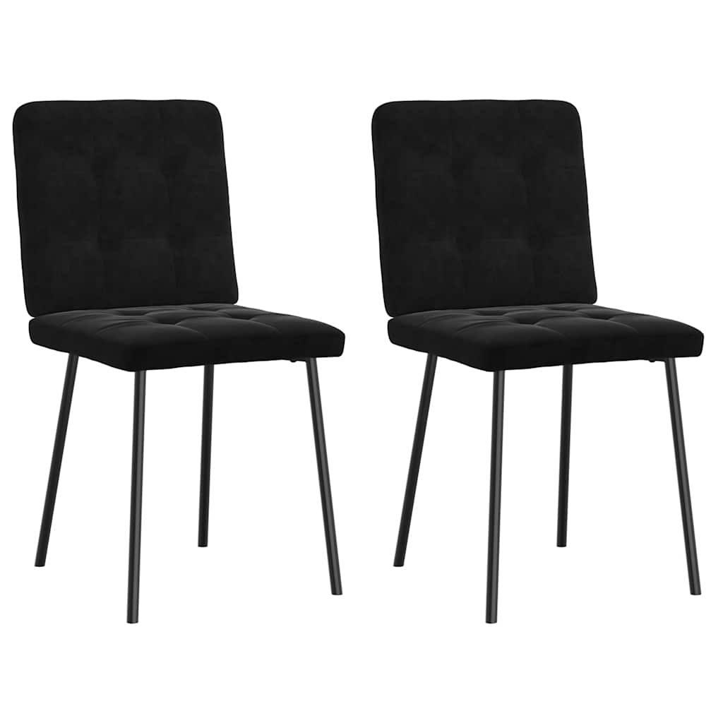 vidaXL Sillas de comedor 2 unidades terciopelo negro