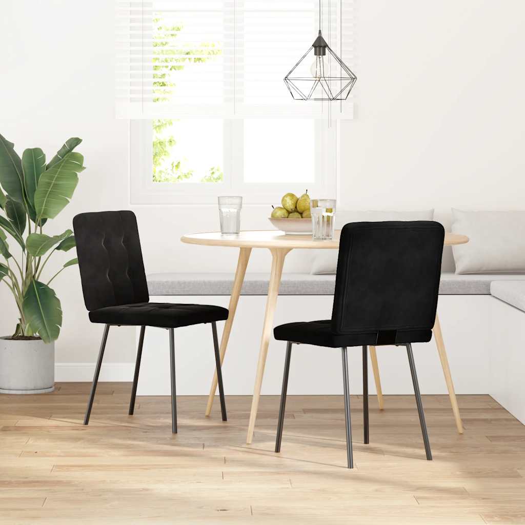 vidaXL Sillas de comedor 2 unidades terciopelo negro