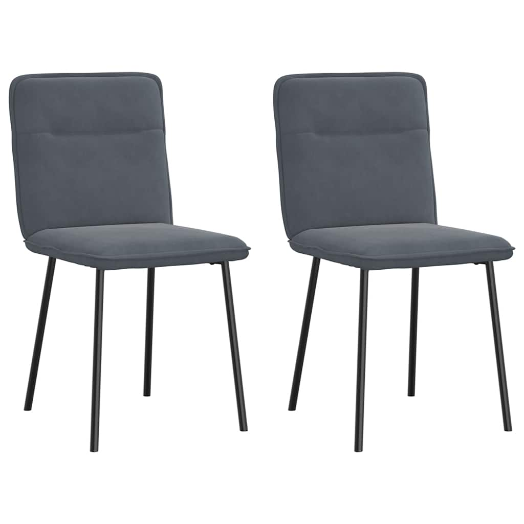 vidaXL Sillas de comedor 2 unidades terciopelo gris oscuro