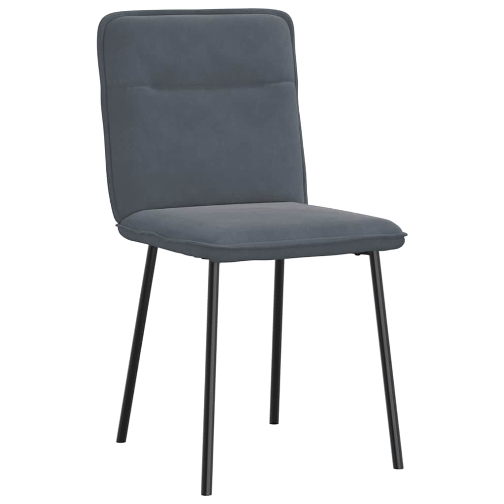 vidaXL Sillas de comedor 2 unidades terciopelo gris oscuro