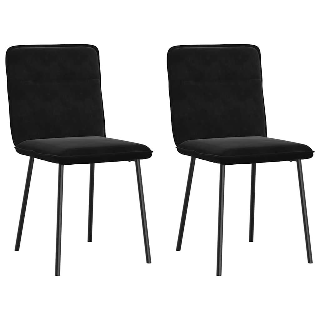 vidaXL Sillas de comedor 2 unidades terciopelo negro