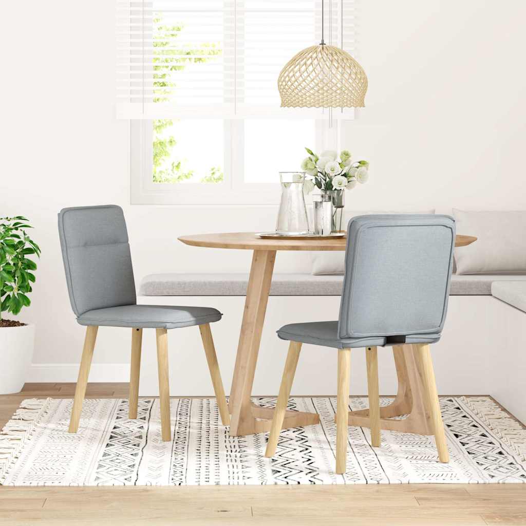 vidaXL Sillas de comedor giratorias 2 unidades tela gris claro