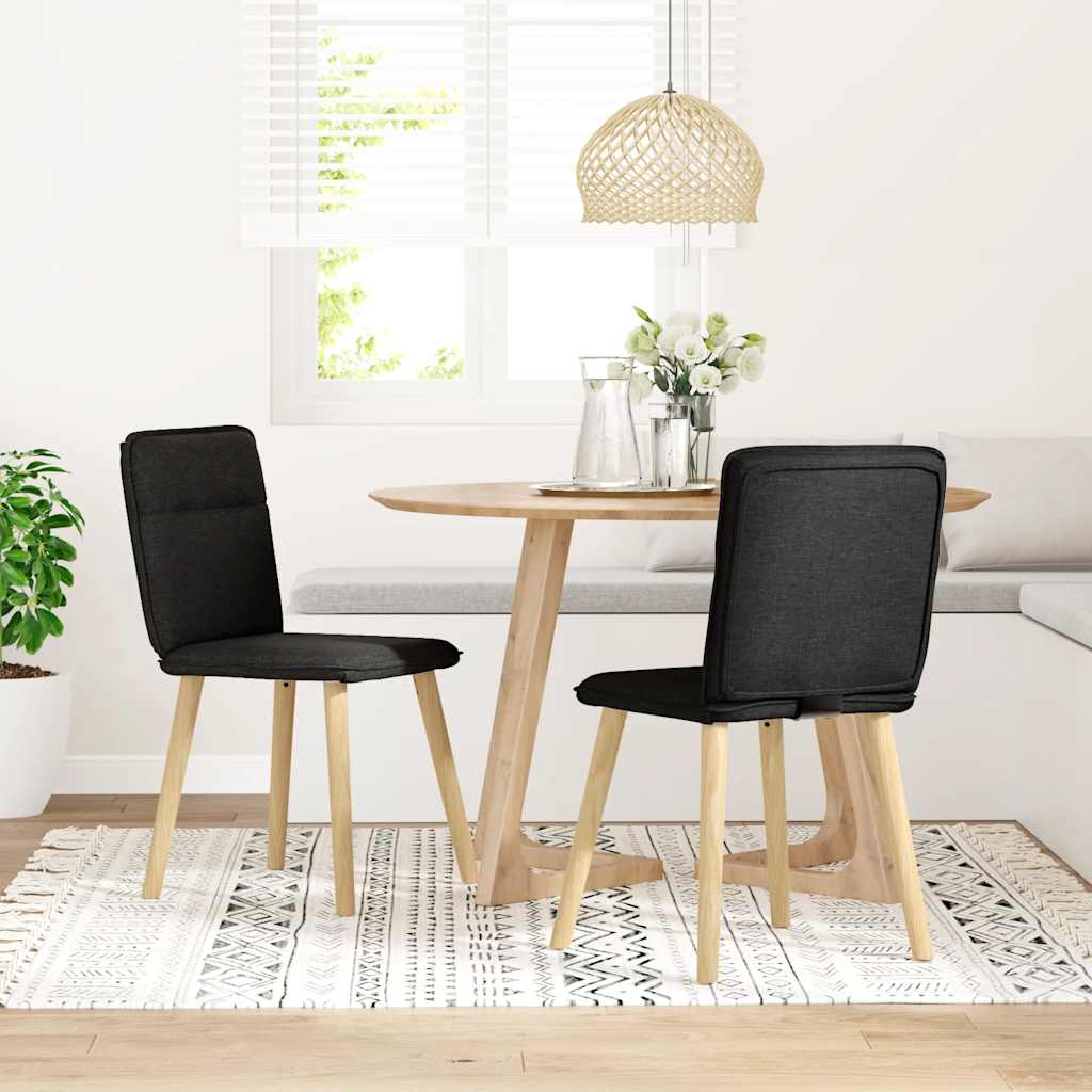 vidaXL Sillas de comedor 2 unidades tela negro