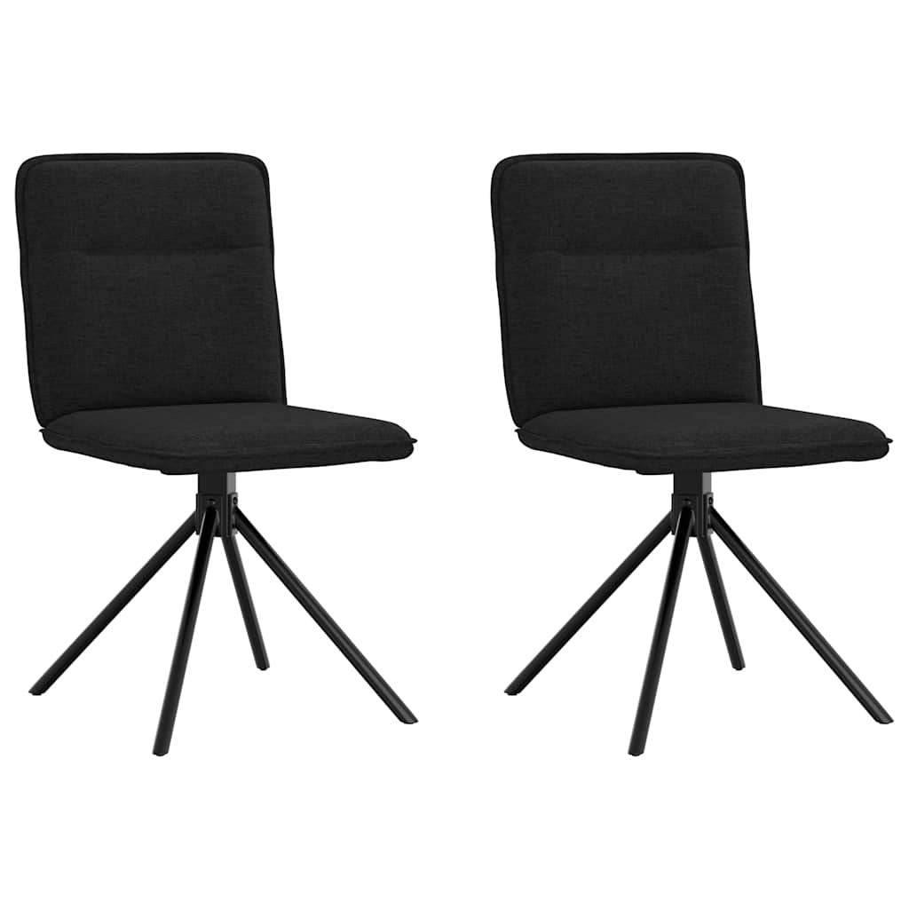 vidaXL Sillas de comedor 2 unidades tela negro