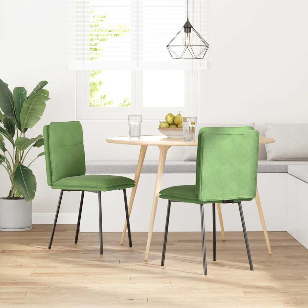 vidaXL Sillas de comedor 2 unidades terciopelo verde claro