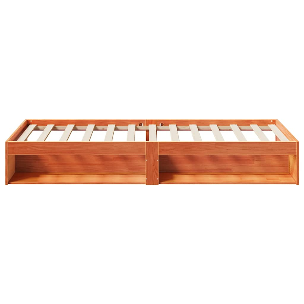 vidaXL Sofá cama sin colchón madera maciza pino marrón cera 90x200 cm