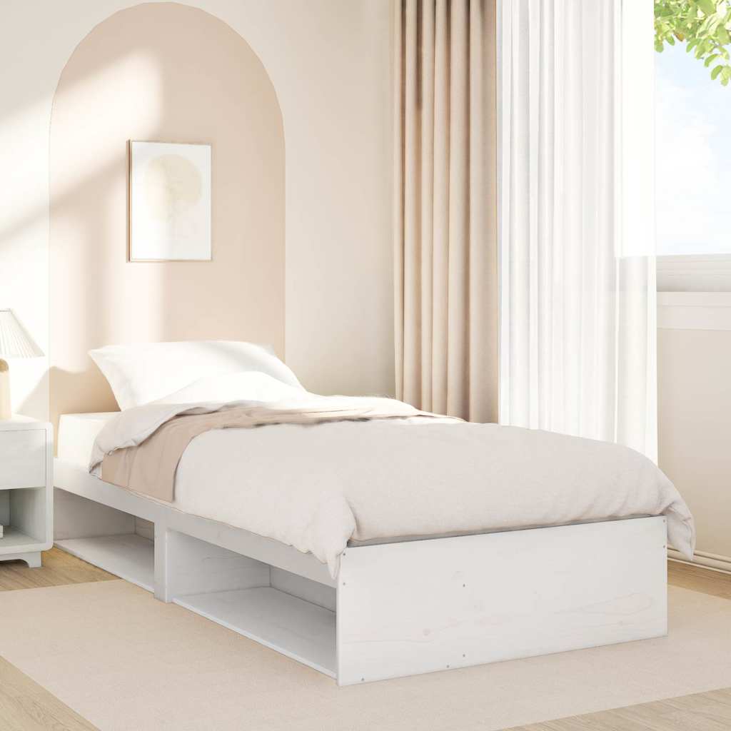 vidaXL Sofá cama sin colchón madera maciza de pino blanco 90x190 cm